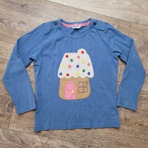 BODEN Blue Gingerbread House | Size 3T